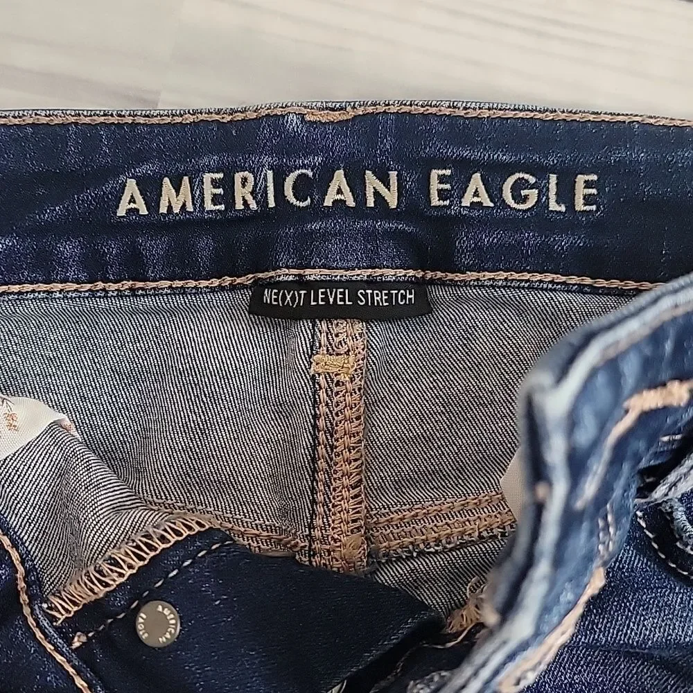 American Eagle Outfitters next level stretch shortie shorts denim Women's Size 0